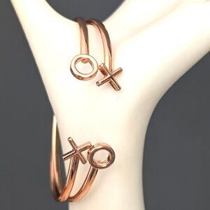 Rose gold hugs and kisses cuff bracelets